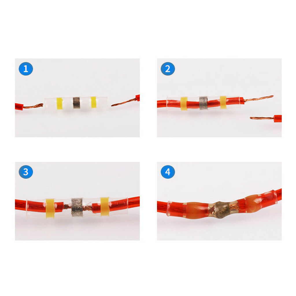 50 Pcs Waterproof Solder Seal Heat Shrink Sleeve Wire Splice Connectors Set