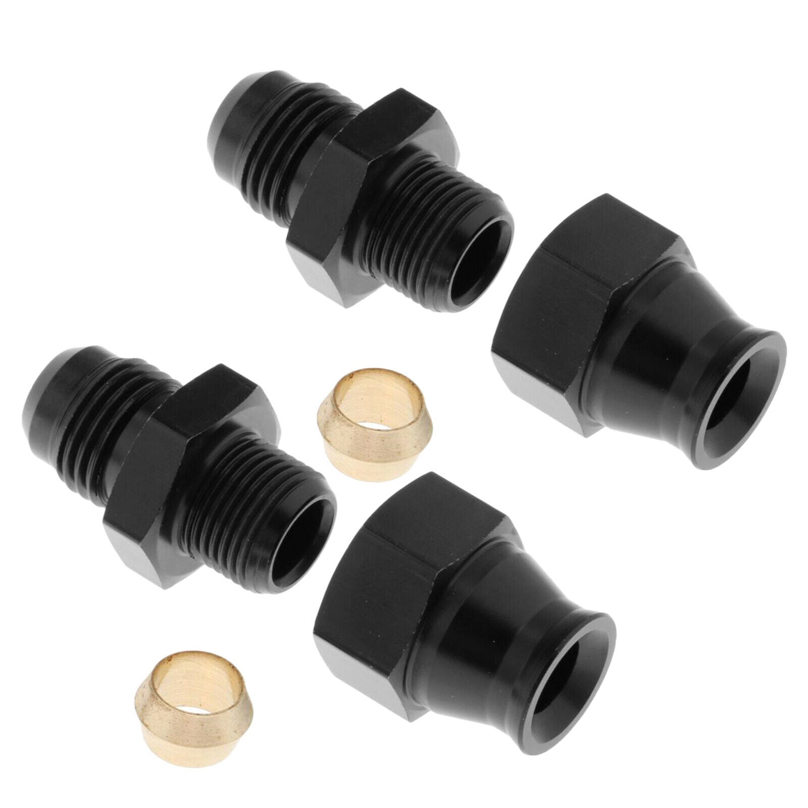 2 Pcs 6AN AN-6 Male to 5/16" 8mm Fuel Hose Line Tube Straight Fitting Adapters