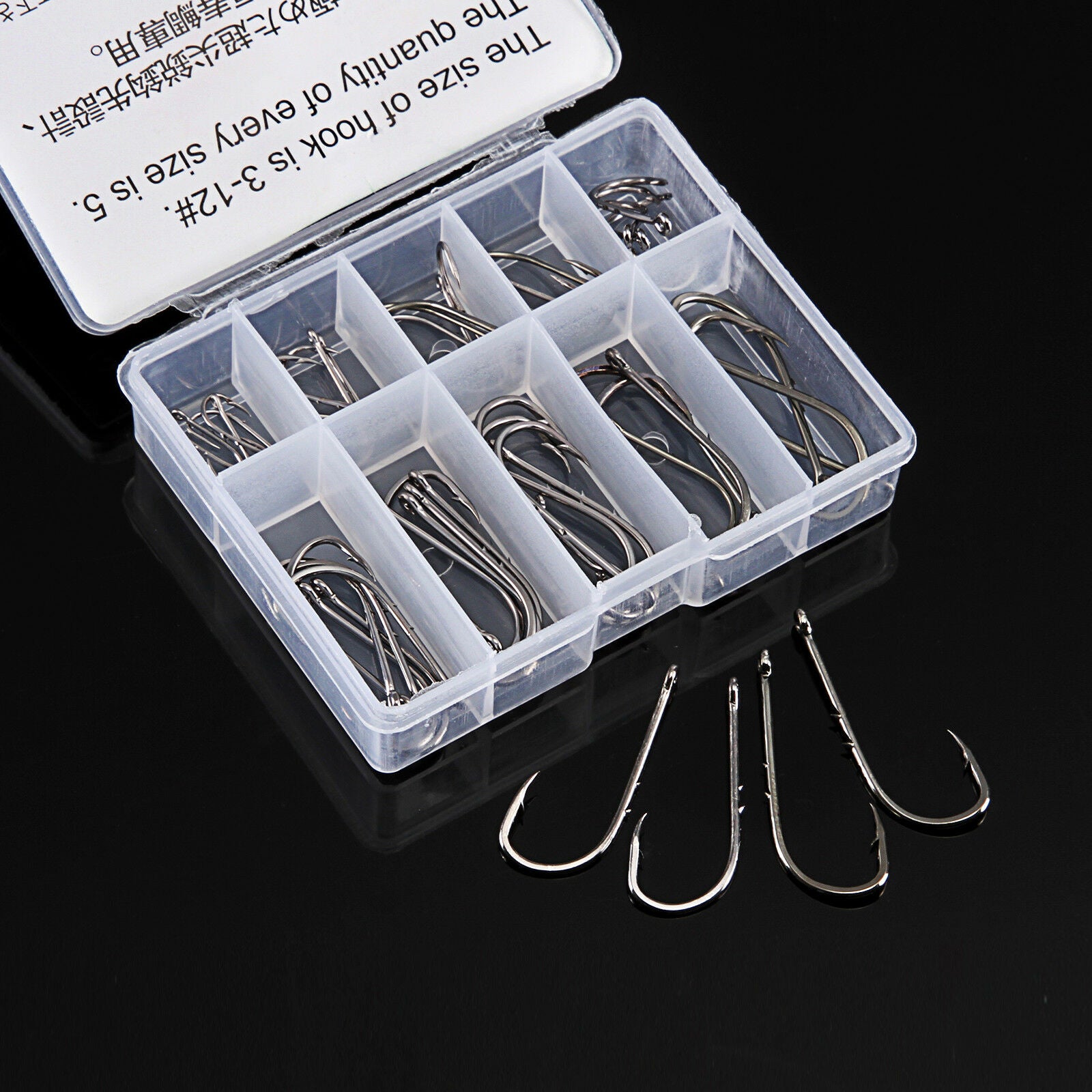 Lot 50PCS Fishing Hooks Jig Big Barbed Sharp Hook Carbon Steel FishHook Treble
