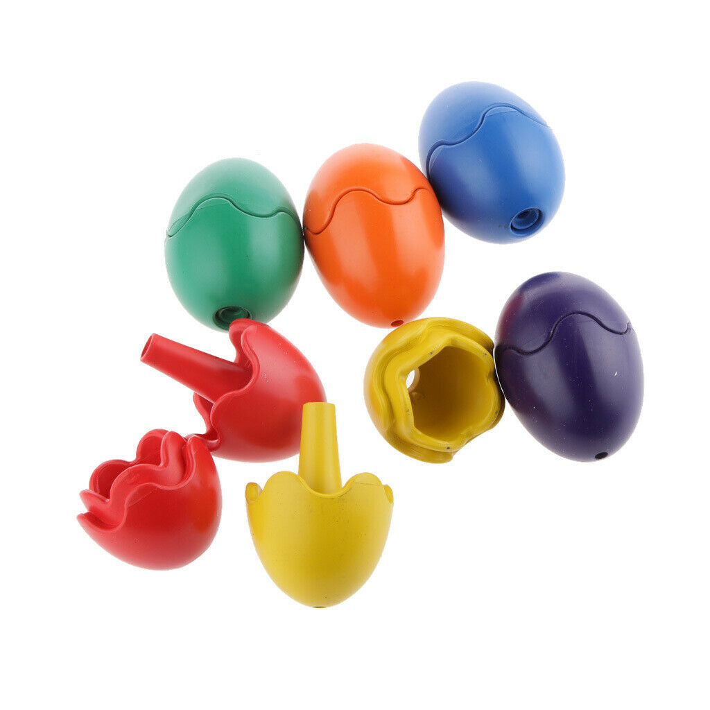 6 Colours/Set No-Toxic Wax   Children Colorful Painting Egg Shapes