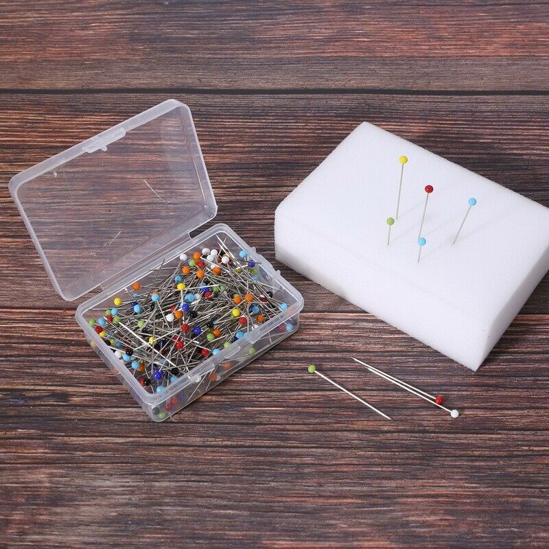 250 Pieces Sewing Pins Ball Glass Head Pins Straight Quilting Pins For DressmaO8