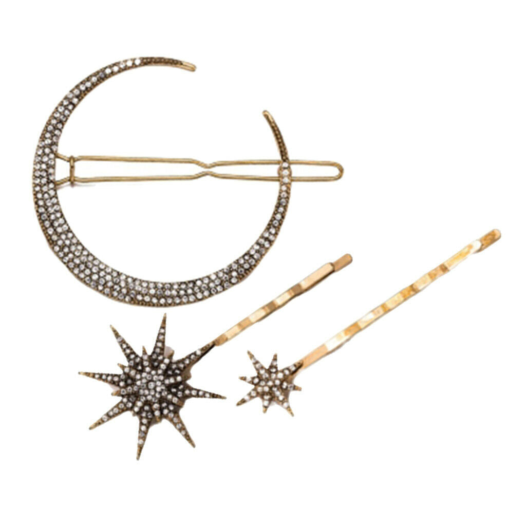 2X Hairpin Hair Clip Wedding Bridal Party Charms French Barrette 1.5cm,Crystals