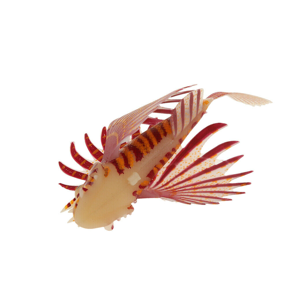 Artificial Silicone Glow Lionfish Snailfish Aquarium Fish Tank Decor ORG S