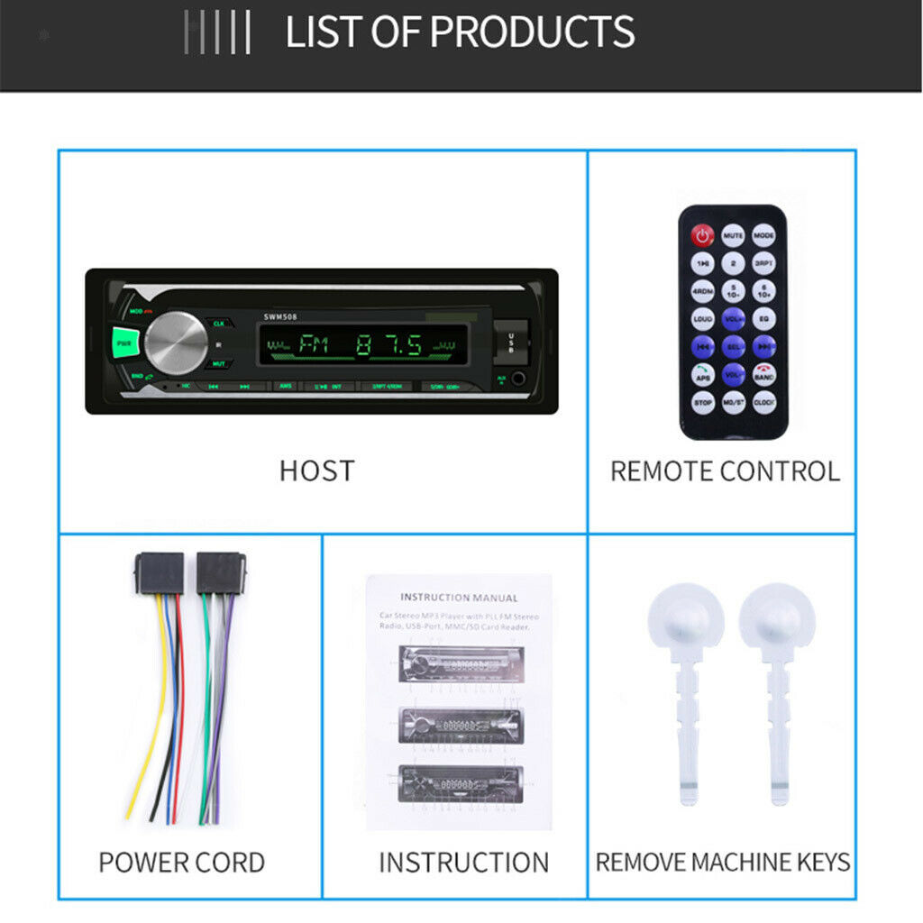 Car Radio MP3 Player Bluetooth,Digital Media Receiver -508BT