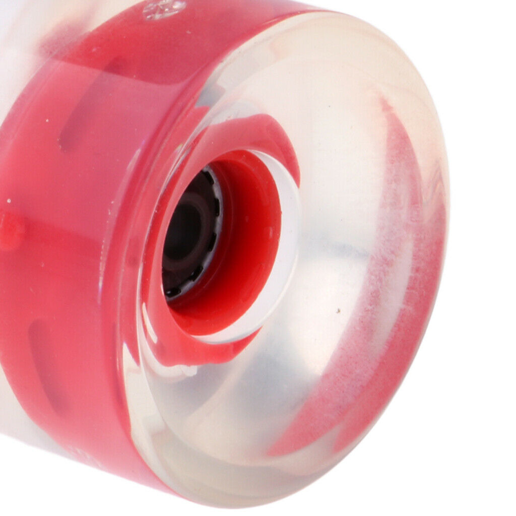 4PCS Replacement Longboard Skateboard Cruiser Light Up Wheels 70mm 78a Red