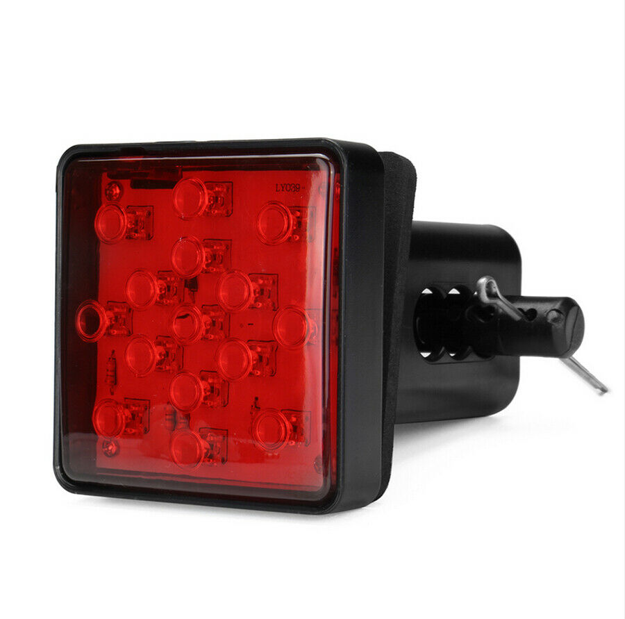 Trailer Truck Red  15 LED Brake Tail Light 2" Square Waterproof With Hitch Pin