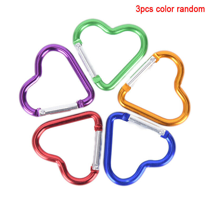 Aluminum Alloy Heart-shaped Camping Carabiner Clip Keychain Climbing Key .l8