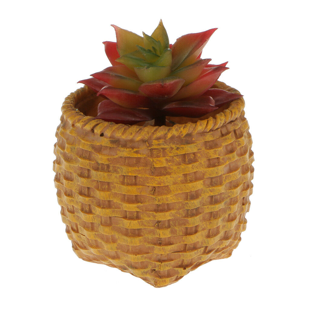 Artificial Succulent Lotus Flower Heads Foliage Grass Plant Decor Red