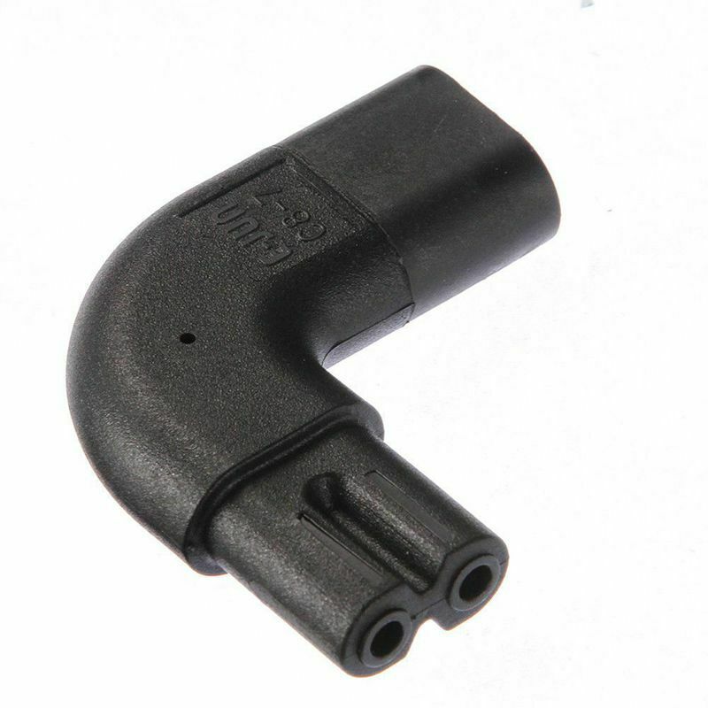 IEC320-C8 Male to C7 Female 90 Degree Angle Sided Angled Power Adapter 110-250L1