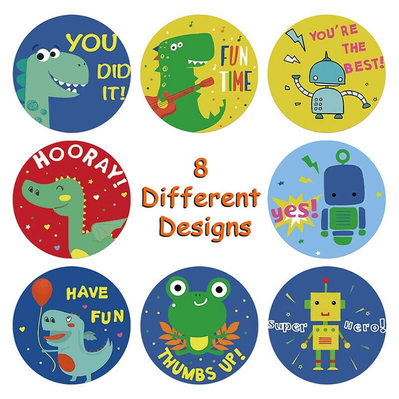Animals Reward Stickers Roll 1 inch Cute Words Seal Labels for School Rew.l8