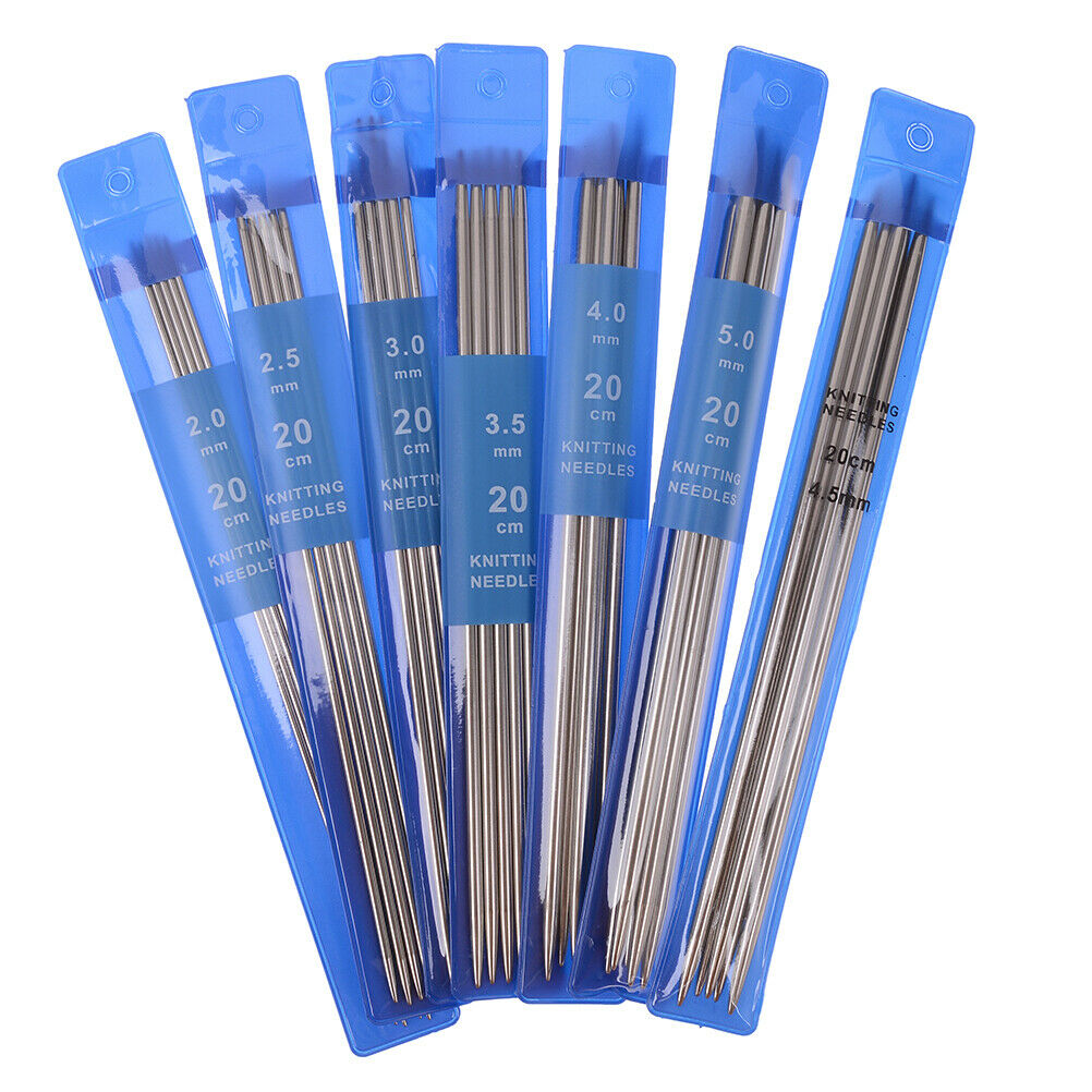 35pcs 20cm Straight Knitting Needles Stainless Steel DIY Crochet Hooks Tool BDAU