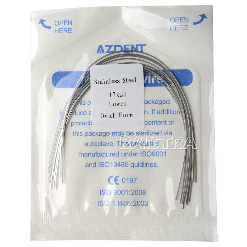 30X Dental Ortho Stainless Steel Arch Wires Ovoid Rectangular 17*25Lower