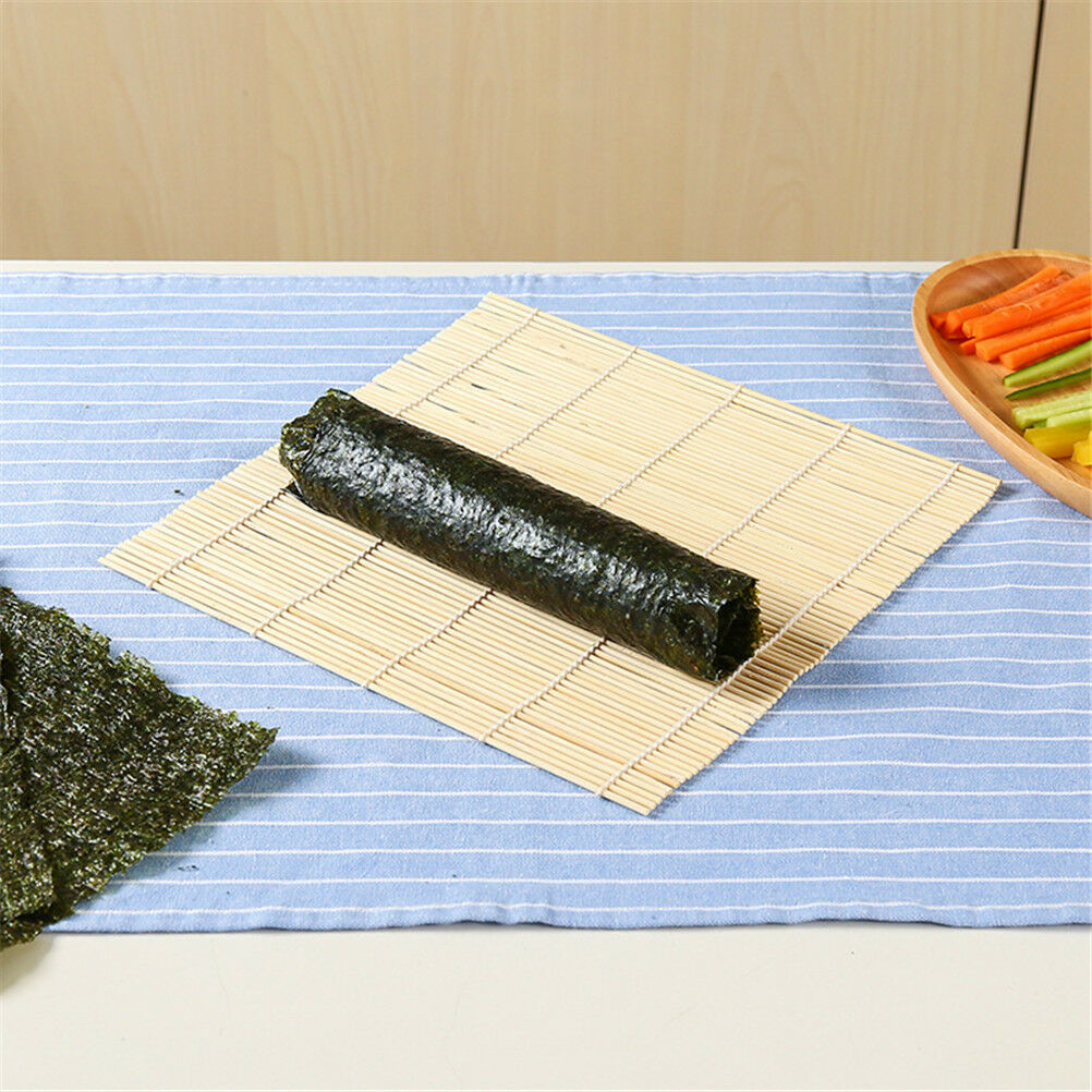Sushi Mat Bamboo Maker Kit RiceRoll Mold Kitchen DIY Mould RollerRice Padd.l8