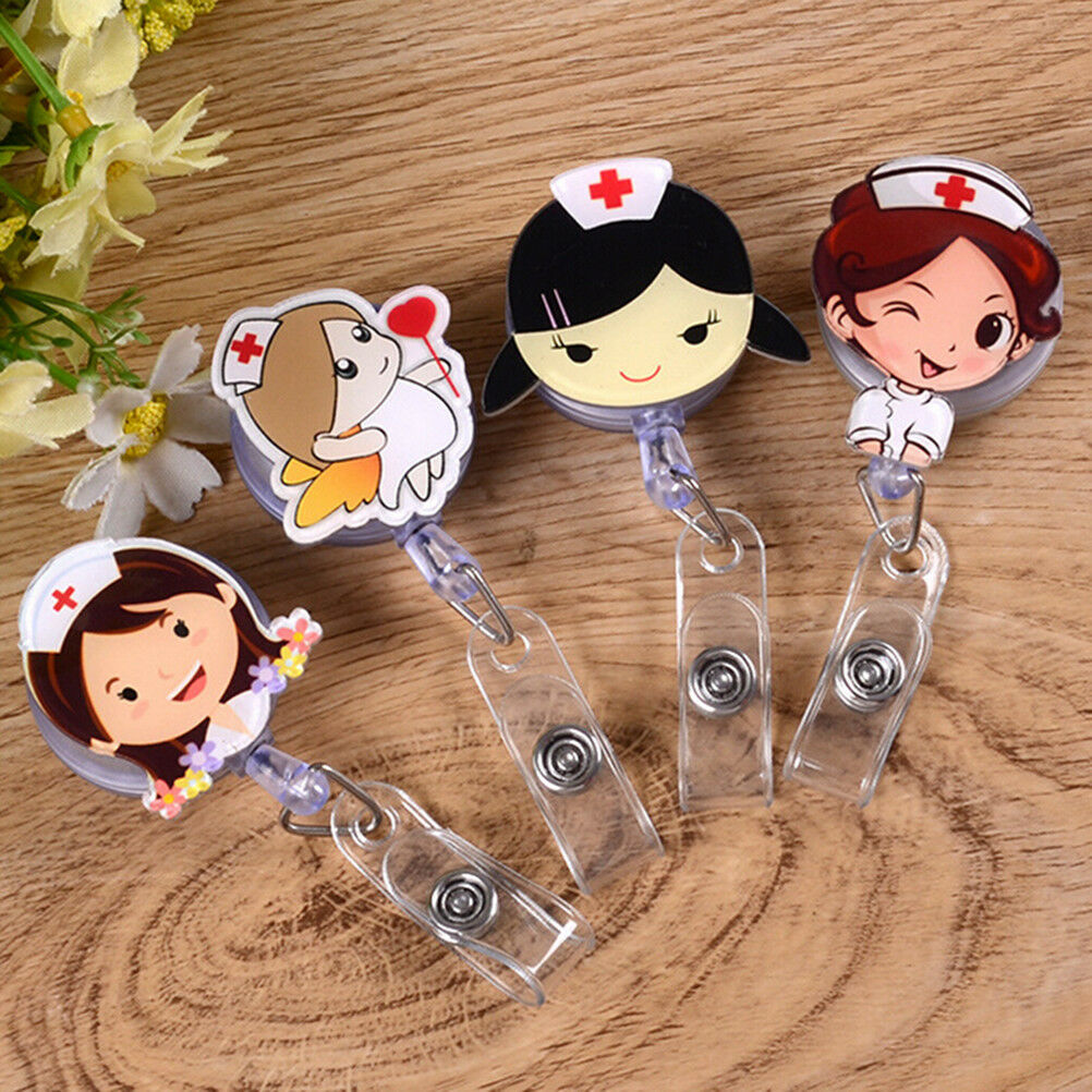 Retractable Badge Reel Nurse Exihibiton ID Name Card Badge Holder School S.l8