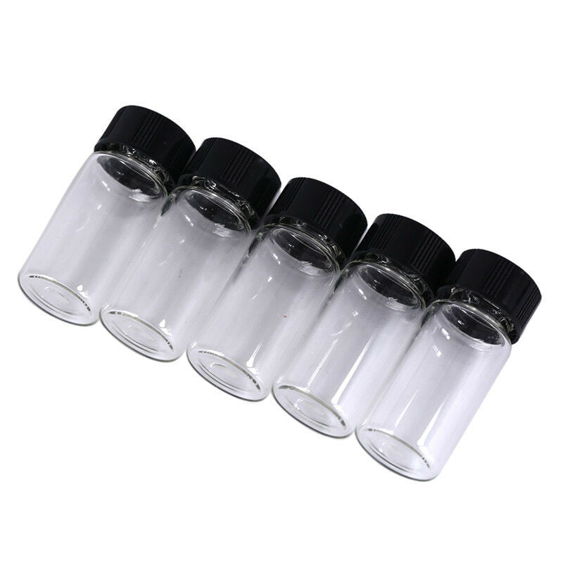 5pcs 5ml small cute lab glass vials bottles clear containers with screw ca.l8