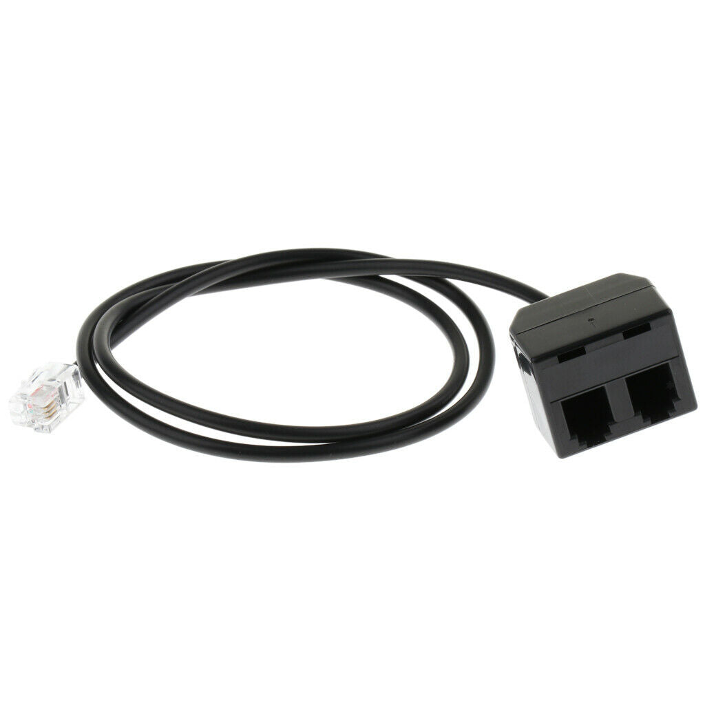 2X Premium RJ9 Male to 2 Female 4P4C Splitter Adapter Extension Cable