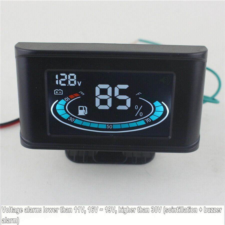 Digital 2 Function 12v/24v Car Voltmeter Voltage Gauge + Fuel Level Gauge Meter
