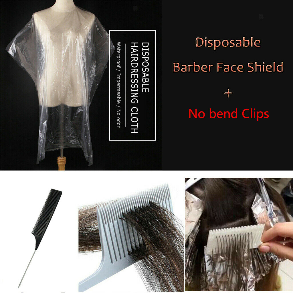 50PC Disposable Hair Cutting Cape Hair Salon Gowns Hairdresser Capes w/ Comb