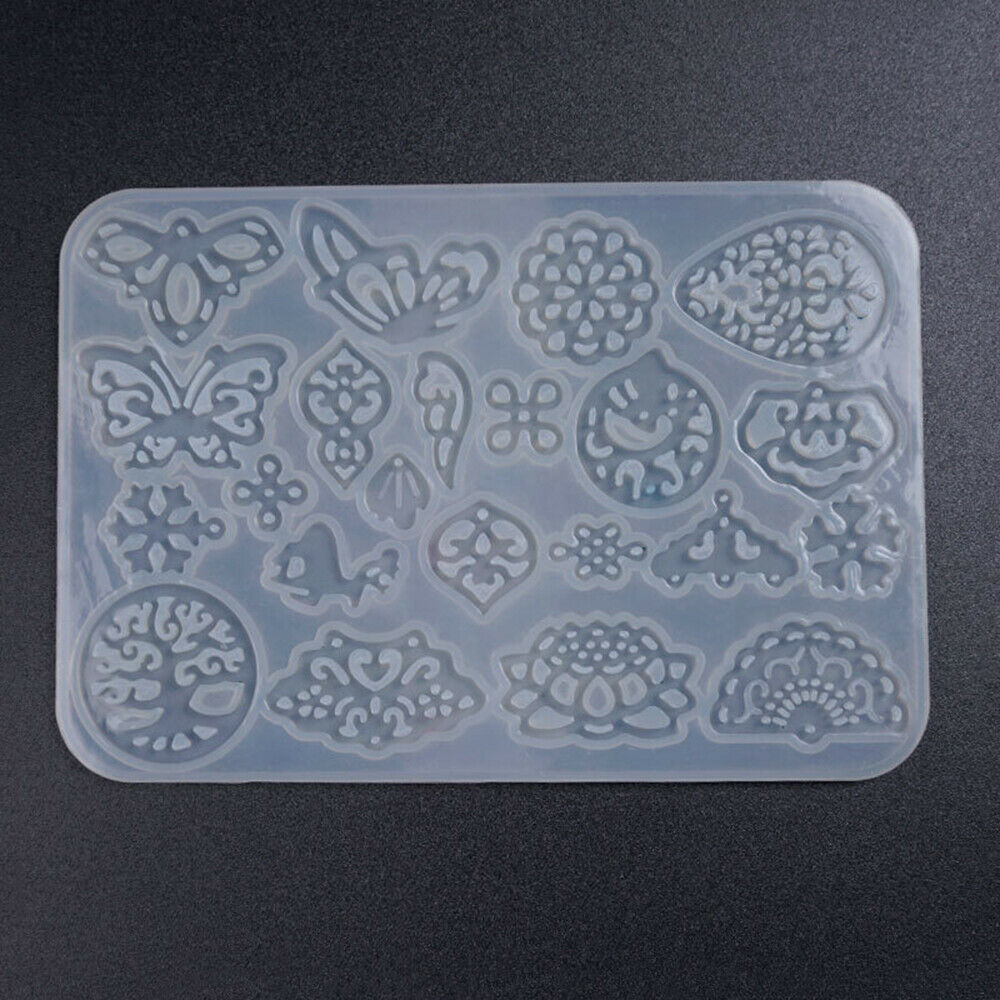 DIY Crystal Epoxy Mould Hollow Earrings Pendant Jewelry Silicone Mold Handcrafts
