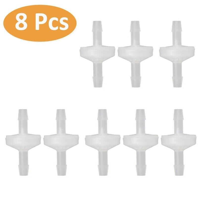 8 Pcs 1/4Inch Check Valve 6mm PVDF One Way Valve Inline Check Valve Non ReturnH9