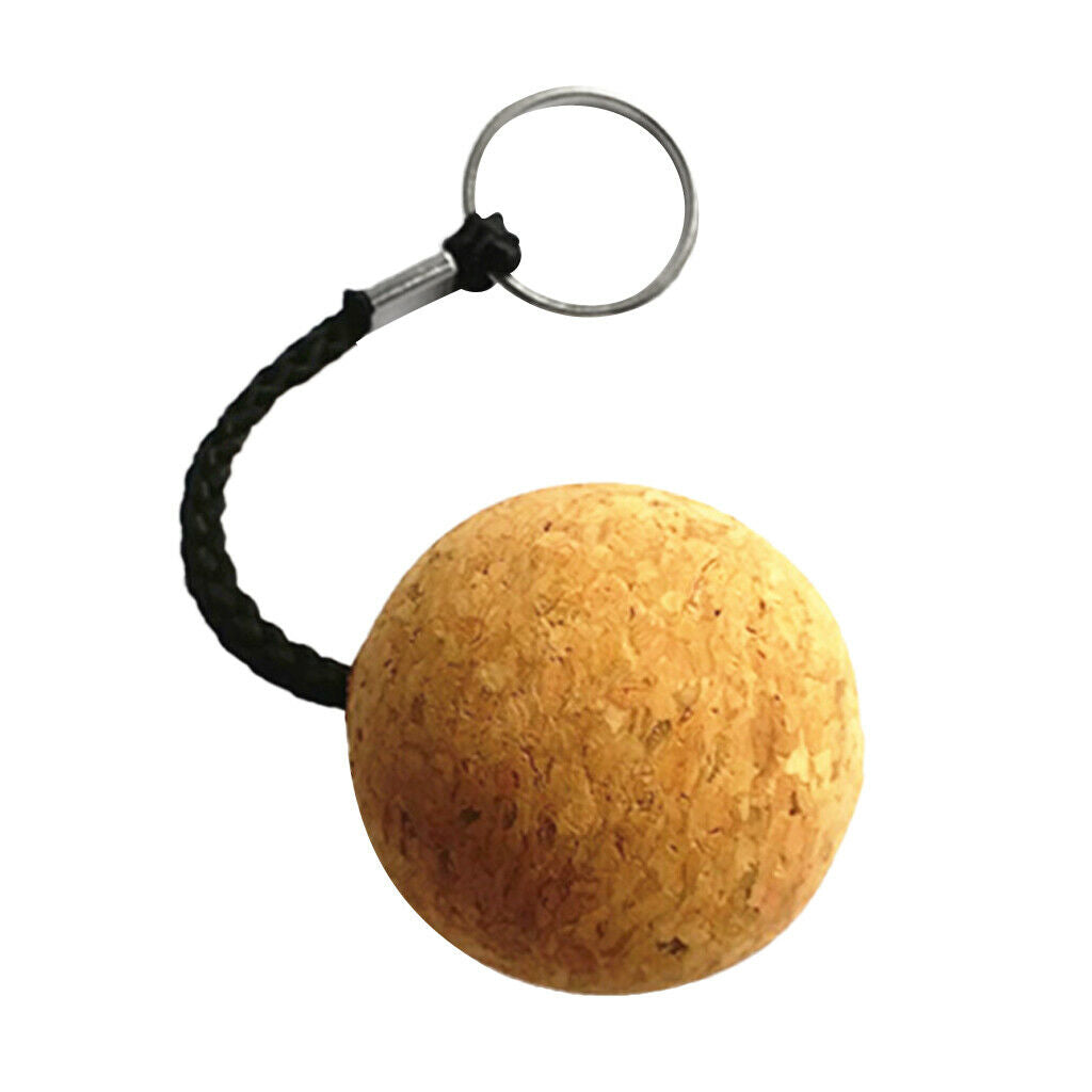5cm Floating Cork Keyring Wooden Ball Buoyant Water Sports Float Key Ring