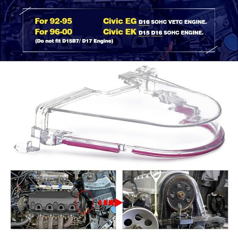 for  CIVIC 96-00 EK EG D15 D16 Engine Clear Cam Gear Timing Belt Cover TurboT7S3