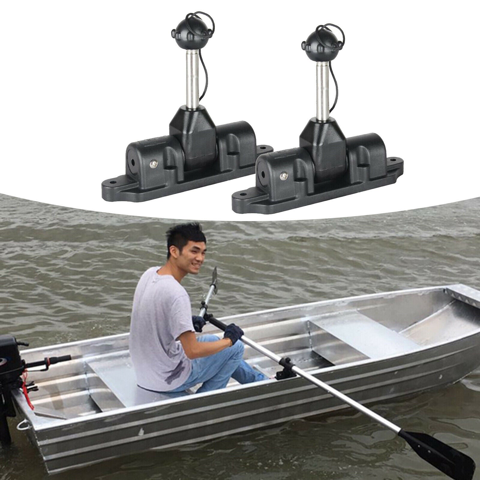 2 Pieces Oar Holder Paddle Lock Support Boat Dinghy Kayak Canoe Accessories