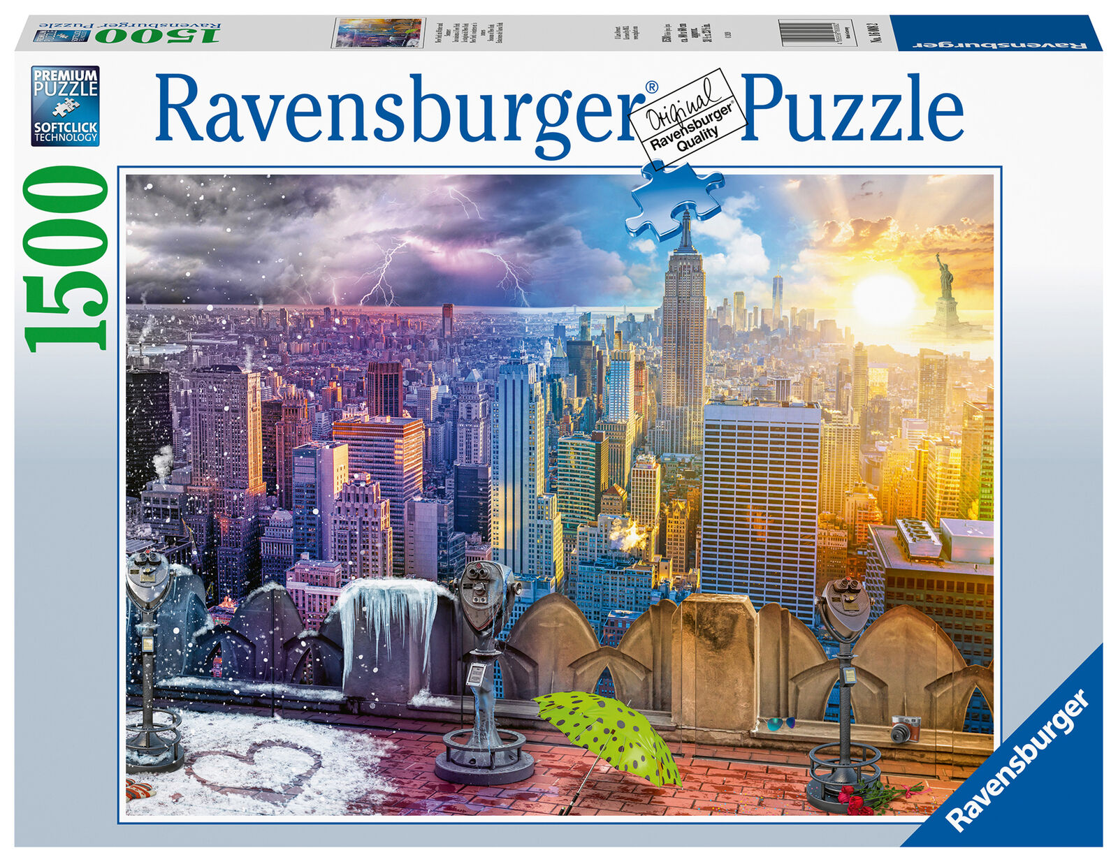 16008 Ravensburger New York Summer and Winter Jigsaw Puzzle 1500pc Age 12 Years+