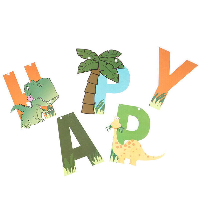 Dinosaur style flag Jungle Safari Birthday Party Jurassic World Dino Par.l8