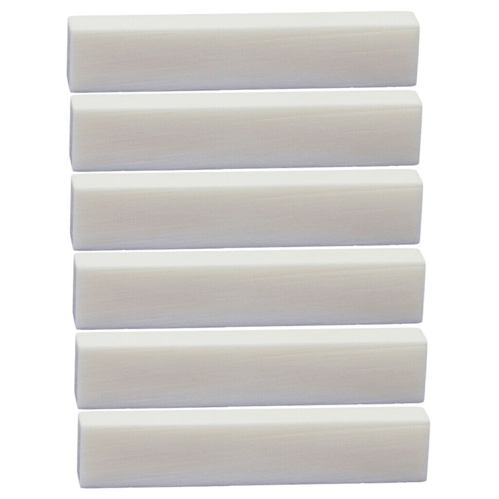 6x Guitar Uncarved Bone Bridge Nut for DIY Instruments Parts 52x6x10mm