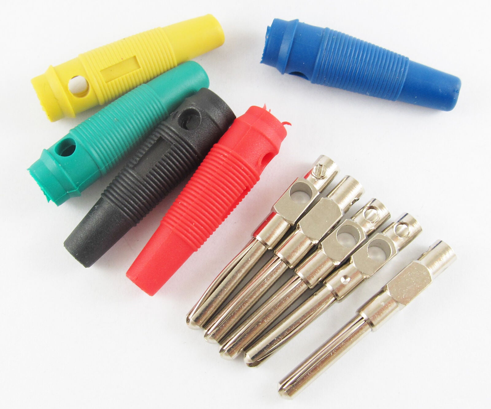 4sets 5 colors 4mm High quality Free Solder Brass Banana Plug Test Adapter