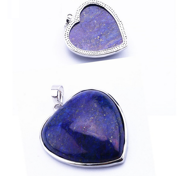new Natural Egyptian Lapis Heart Pendant Necklace Pendant