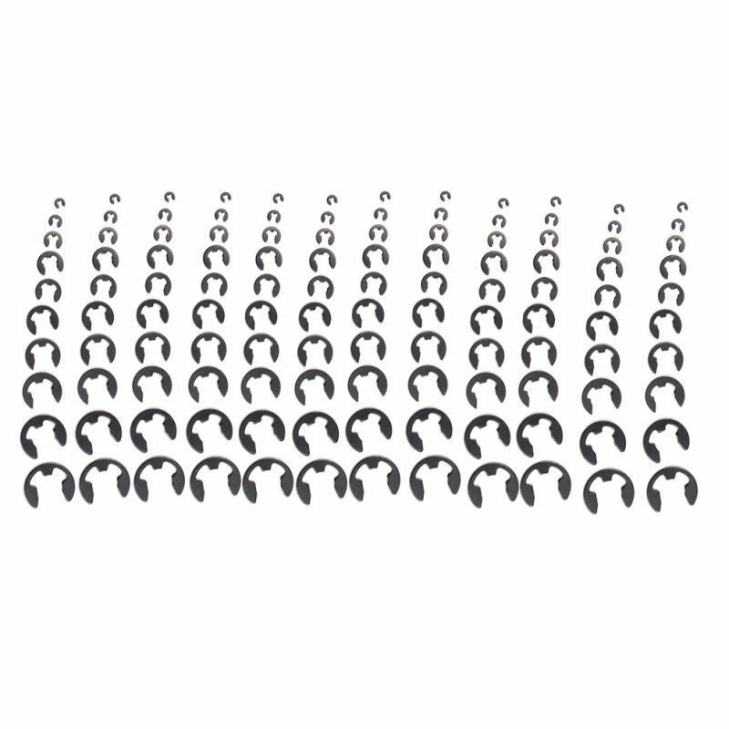120pcs E Clip Retaining Circlip Carbon Alloy Steel Assortment Set