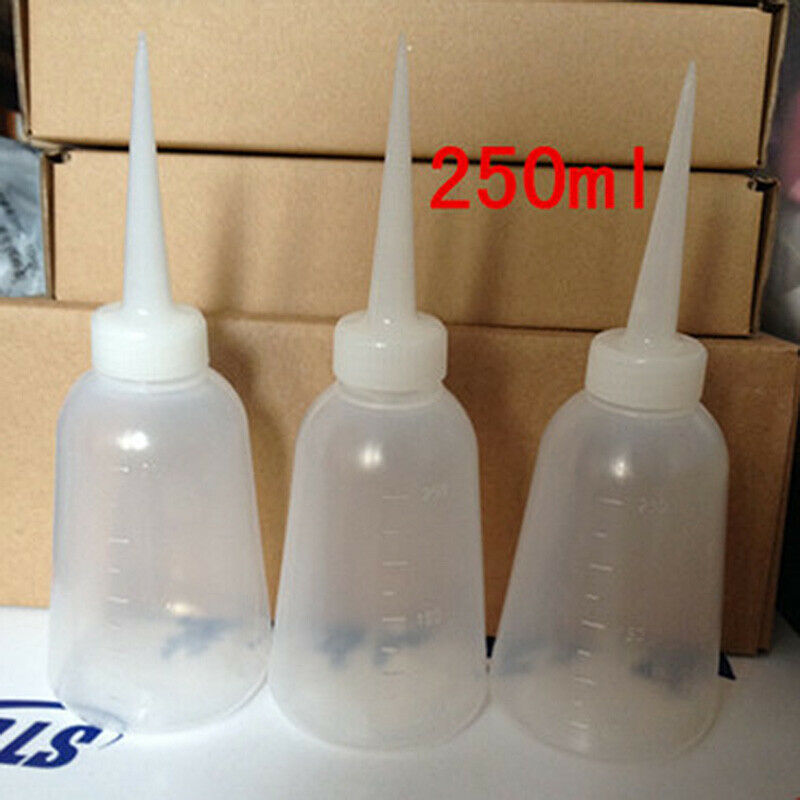 250ml Plastic Dispensing Bottle Straight Beak Liquid Squeeze Container Supplies