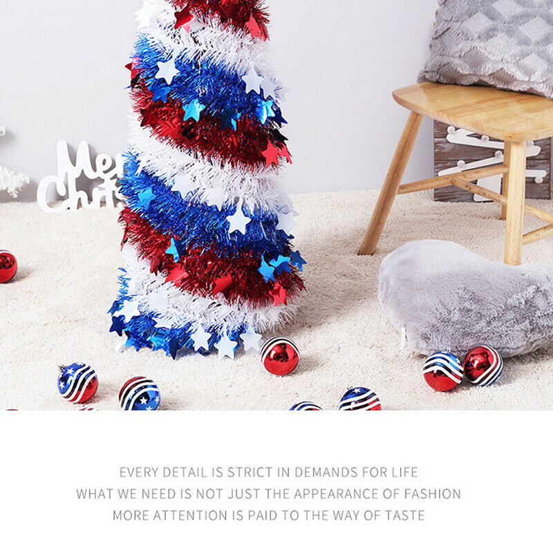 150cm Independence Day Flag Color Matching Retractable Tree Family Decoration