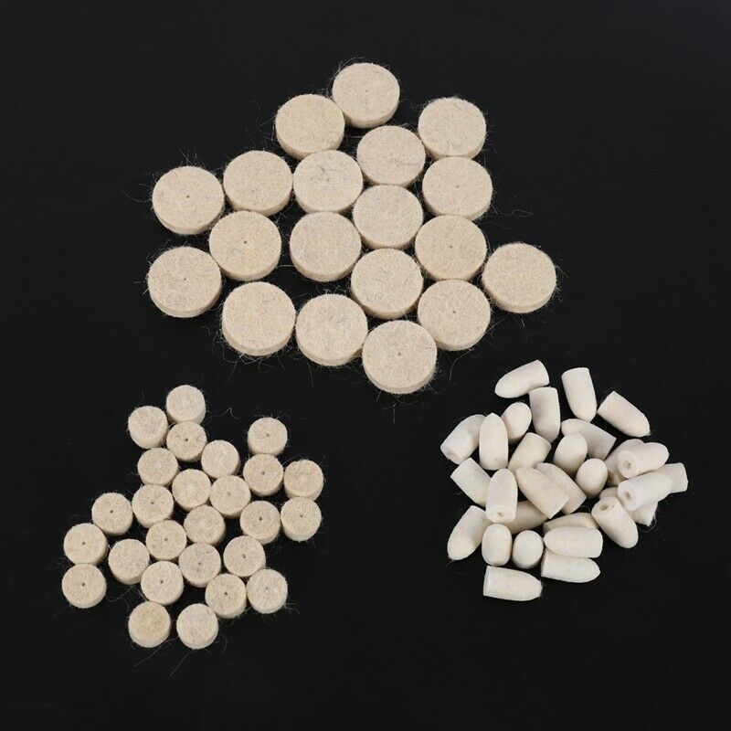 88 Pcs Wool Felt Polishing Wheels Buff Pad With Mandrel For For All Rotary TooS6