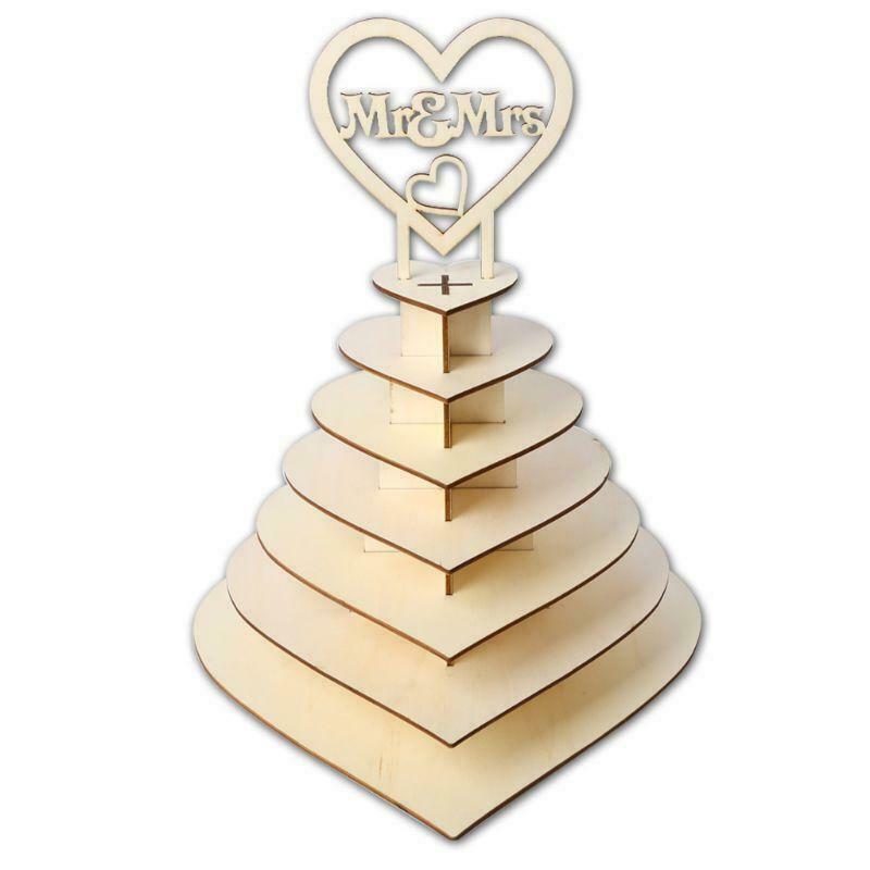 7 Tiers Heart Shape Personalised Mr & Mrs Rocher Pyramid Wedding Chocolate Candy