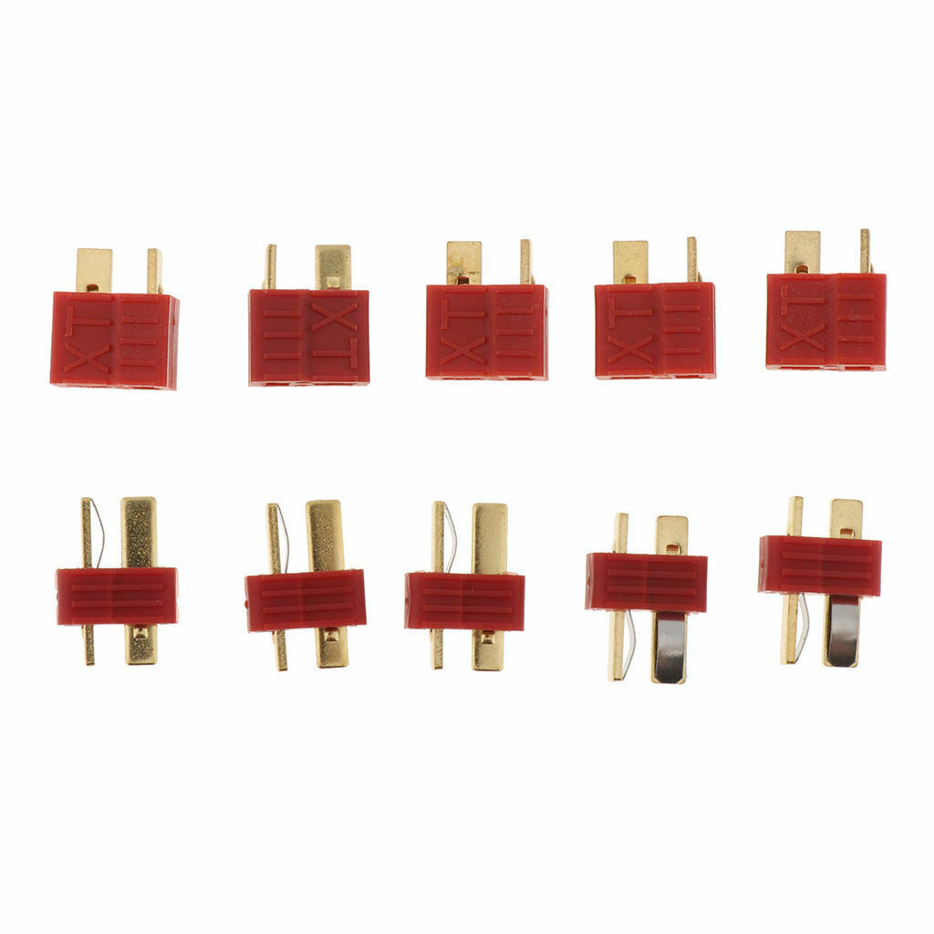 5 Pairs T-Plug Connectors Deans Style Male and Female for RC LiPo Battery