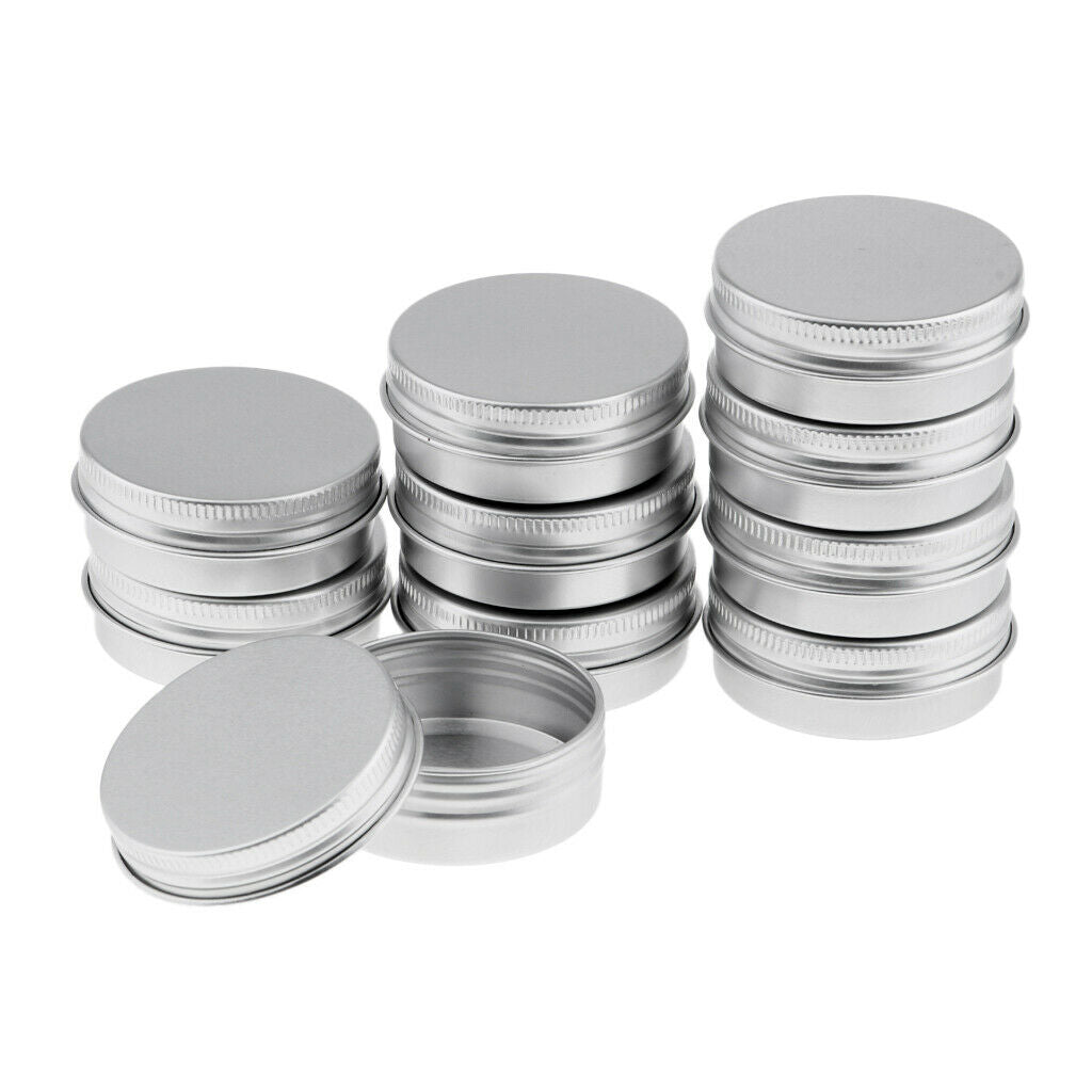 30pcs Empty Aluminum Tins Cans with Screw Lids Box Container Jar Top Round