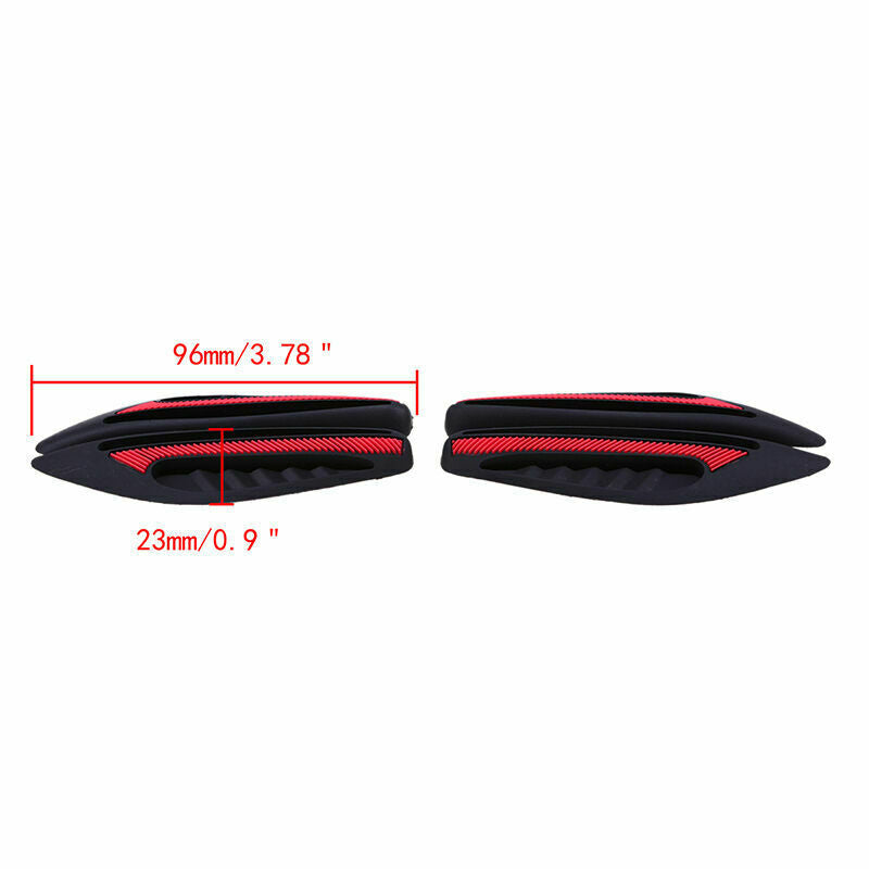 4PCS Rubber Car Side Door Edge Protection Guards Stickers Red Universal 96x23mm