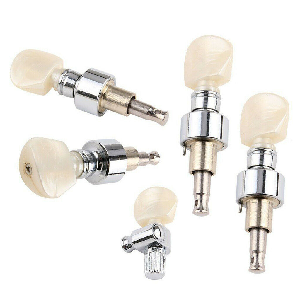 5x Zinc Alloy Pearled Button Tuning Peg Tuners Machine Heads for Banjo Parts