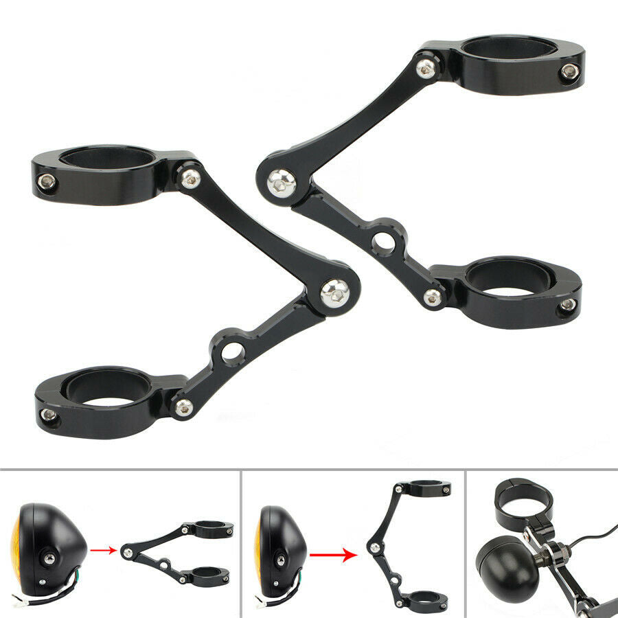 One Pair Of Black Aluminum Alloy Motorcycle Headlight Brackets For 39-41mm forks