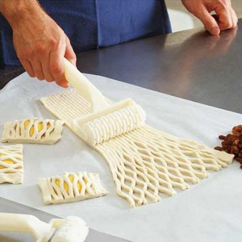 Diy Plastic Baking Tool Cookie Pie Pizza Bread Pastry Lattice Roller Cutter XC