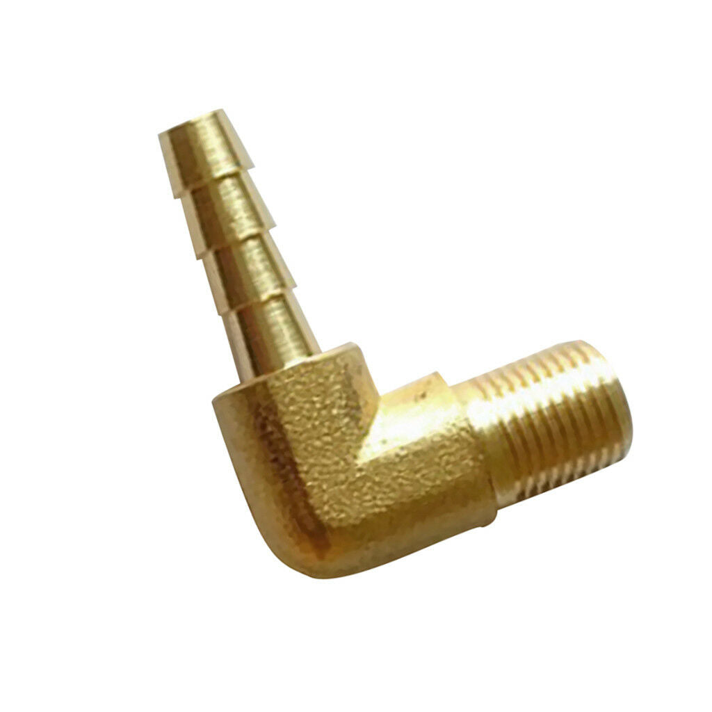 1/8'' BSP to 8mm Brass 90 Degree Male Elbow Barb Hose Tail Pipe Gas Fitting