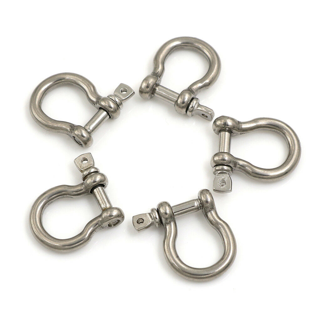 5pcs m4 304 stainless bow shackle steel screw pin anchor shackle bow Riggin WF