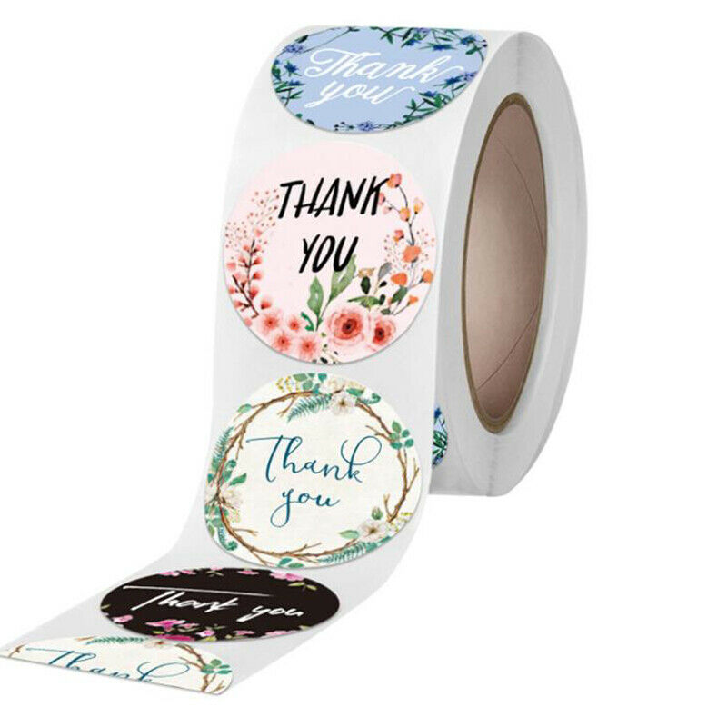 500pcs/roll Thank You Stickers for Seal Labels 1 Inch Gift Packaging Stick J Kt