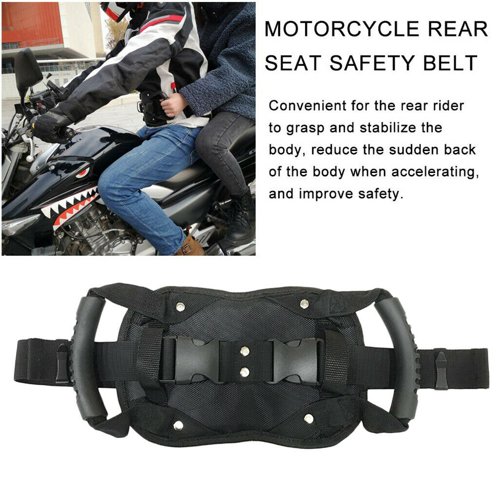 Oxford Cloth Motorcycle Safety Belt ATV Rear Seat Grip Strap Non-slip Black
