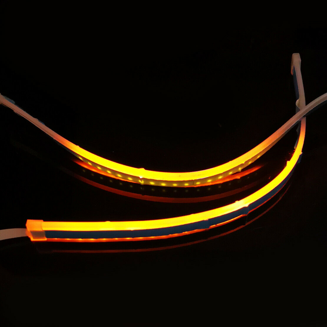2pcs 30cm Sequential Flexible DRL Turn Signal LED Strip Light Lamp Headlight as