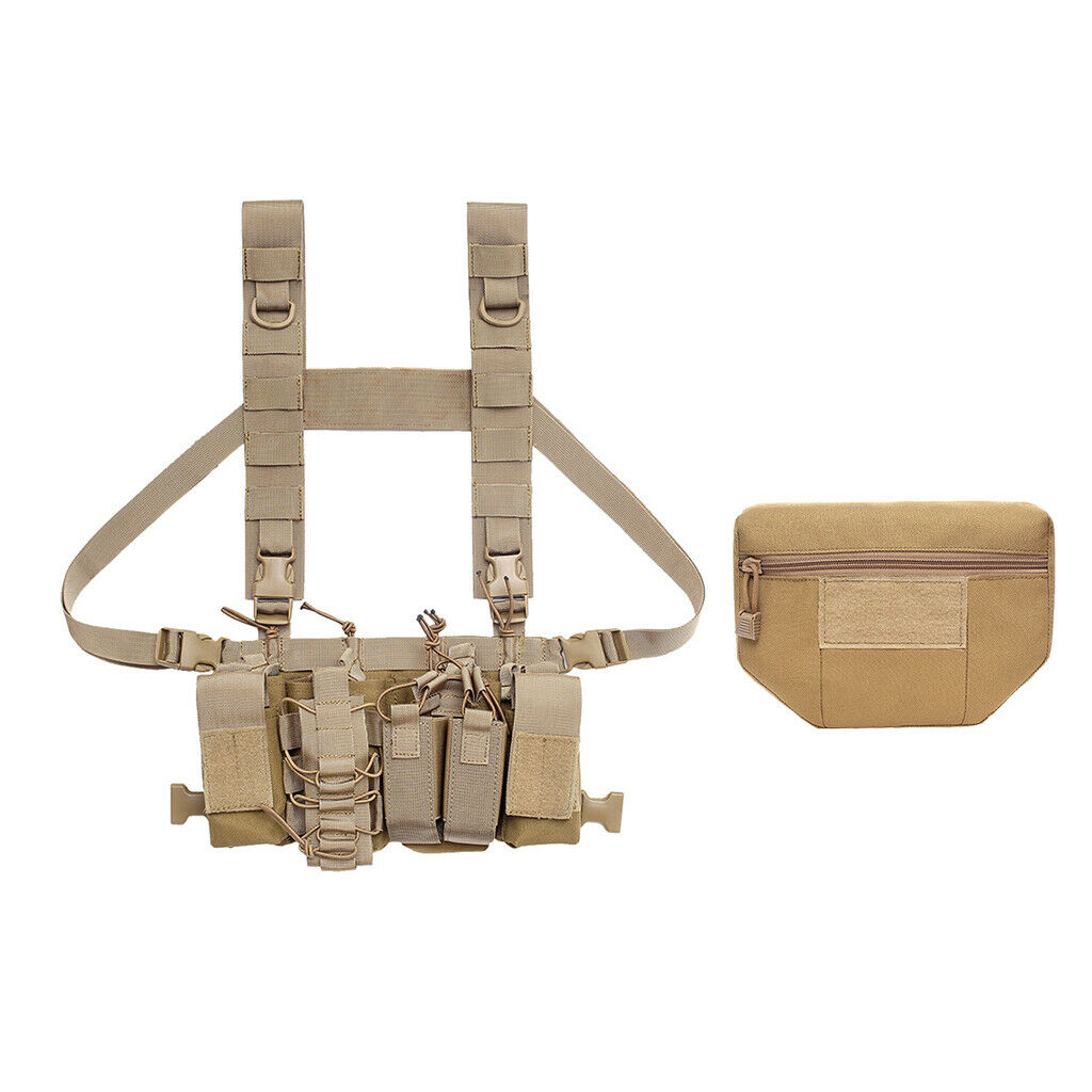 Multi-functional Molle Vest Pouch Chest Bag Tools & Belly Pouch Khaki