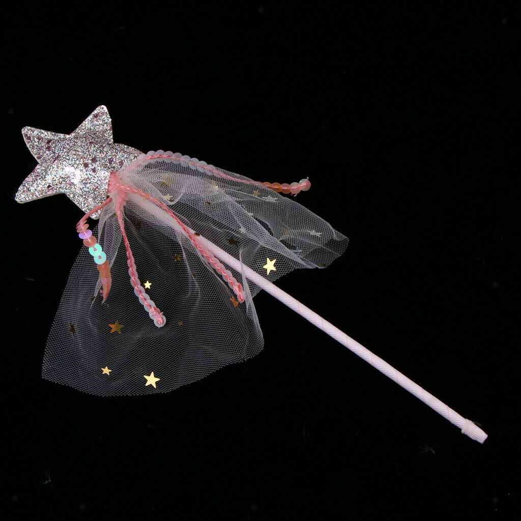 Sparkle Pink Star Shape Princess Fairy Wands For Kids